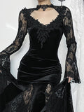 Stetnode Floral lace goth doll fishtail dress