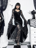 Stetnode Floral lace goth doll fishtail dress