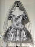 Stetnode Ghostly Bride gothic lolita cosplay dress