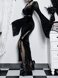 Stetnode Goth belt slit dress