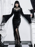 Stetnode Goth belt slit dress