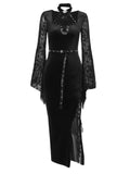 Stetnode Goth belt slit dress