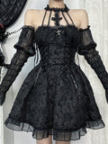 Stetnode Gothic lolita cross halter dress