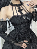 Stetnode Gothic lolita cross halter dress