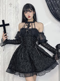 Stetnode Gothic lolita cross halter dress