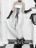 Stetnode Gothic white lace fishtail dress