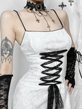 Stetnode Gothic white lace fishtail dress