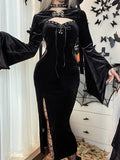 Stetnode Halloween goth dress set