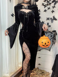 Stetnode Halloween goth dress set