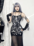 Stetnode Skeleton goth see-through patchwork dress