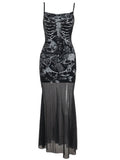 Stetnode Skeleton goth see-through patchwork dress