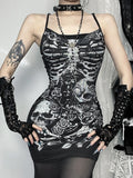 Stetnode Skeleton goth see-through patchwork dress