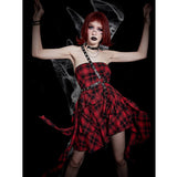 Stetnode Spicy goth belts irregular tube dress