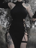 Stetnode Spicy goth high slit dress