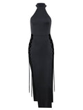 Stetnode Spicy goth high slit dress