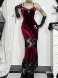 Stetnode Spooky goth lace patchwork dress