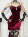 Stetnode Spooky goth lace patchwork dress