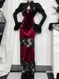 Stetnode Spooky goth lace patchwork dress