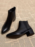 Stetnode Elasticity Pointed-Toe Solid Color Split-Joint Boots Chelsea Boots