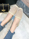 Stetnode Breathable Contrast Color Striped Flat Shoes