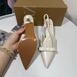 Stetnode Woman White Bowknot High Heels Sexy Leather Pointed Toe Heeled High Heels Stiletto Spring Elegant Office Lady Pump Shoes