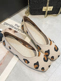 Stetnode Breathable Contrast Color Leopard Flat Shoes