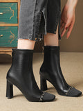 Stetnode Chains Split-Joint Square-Toe Boots Pumps