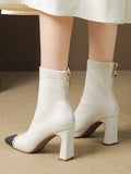 Stetnode Chains Split-Joint Square-Toe Boots Pumps