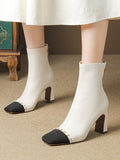 Stetnode Chains Split-Joint Square-Toe Boots Pumps