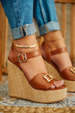 Stetnode Deliyana Platform Wedge Heels - Tan