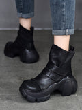 Stetnode Platform Hook&Loop Round-Toe Boots