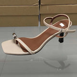 Stetnode Woman Square Peep Toe Heels Sandals Classic Pumps Ladies Office Slip On Shoes 2024 Summer Casual Beach High Heels Sandal