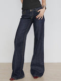 Stetnode Dark Blue Basic Low Waist Flare Jeans