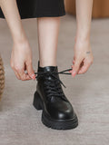 Stetnode Lace-Up Rivet Round-Toe Split-Joint Boots Dr. Martens Boots