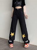 Stetnode Washed Star Patched Boyfriend Jeans