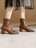 Stetnode Split-Joint Square-Toe Zipper Boots