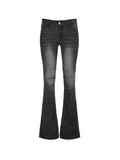 Stetnode Street Distressed Ruched Splice Low Rise Flare Jeans