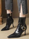 Stetnode Pointed-Toe Split-Joint Boots Pumps