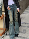 Stetnode Vintage Distressed Splice Flare Jeans