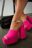 Stetnode  Platform Block Heel Mules - Pink