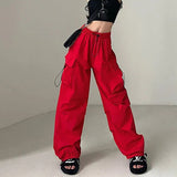 Stetnode Y2K Cargo Pants Women Streetwear High Waist Baggy Drawstring Joggers Sweatpants Loose Casual Oversize Wide Leg Trousers