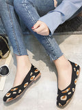 Stetnode Breathable Contrast Color Leopard Flat Shoes