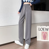 Stetnode Autumn Fashion Black Design Tailored Trousers Women Loose Casual High Waist Pants Korean Street Lady Draped Trousers New