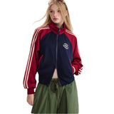 Stetnode Women's Preppy Contrast Cropped Jacket