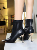 Stetnode Pointed-Toe Split-Joint Boots Pumps