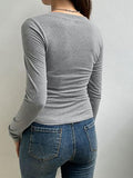 Stetnode Long Sleeve V-Neck Striped Slim-Fit Sweater