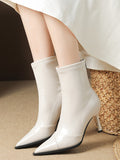 Stetnode Pointed-Toe Split-Joint Boots Pumps