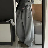 Stetnode Streetwear Fleece Sweatpants Women Oversized Joggers Harajuku Korean Thick Wide Leg Pants Winter Baggy Drawstring Trousers