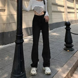 Stetnode Y2K Flare Jeans Women Streetwear Bandage Wide Leg Denim Pants Harajuku Korean High Waist Lace Up Loose Casual Trousers