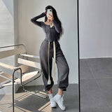 Stetnode back to school spring outfit Alexa Solid Color High Waist Loose Drawstring Sweatpants